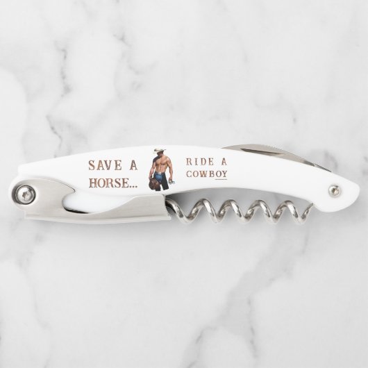 SlipperyJoe's rettend Pferderückfahrt Strohhut Kellnermesser (Vorderseite)