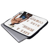 SlipperyJoe's rettend Pferderückfahrt Strohhut Laptopschutzhülle (Vorne Knopf)