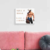 SlipperyJoe's rettend Pferderückfahrt Strohhut Leinwanddruck (Insitu (Wohnzimmer))