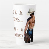 SlipperyJoe's rettend Pferderückfahrt Strohhut Milchtasse (Vorderseite)