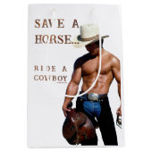 SlipperyJoe's rettend Pferderückfahrt Strohhut Mittlere Geschenktüte (Vorderseite)