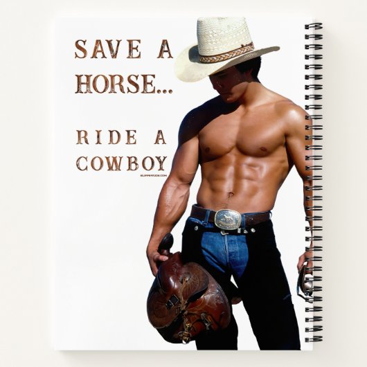 SlipperyJoe's rettend Pferderückfahrt Strohhut Notizblock (Rückseite)