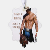 SlipperyJoe's rettend Pferderückfahrt Strohhut Ornament Karte (Linke Ecke)
