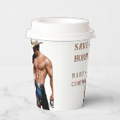 SlipperyJoe's rettend Pferderückfahrt Strohhut Pappbecher (Rechts)