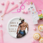 SlipperyJoe's rettend Pferderückfahrt Strohhut Pappteller (Party)