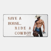 SlipperyJoe's rettend Pferderückfahrt Strohhut Schreibtischunterlage (Vorderseite)