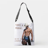 SlipperyJoe's rettend Pferderückfahrt Strohhut Tragetaschen Mit Langen Trägern (Rückseite)