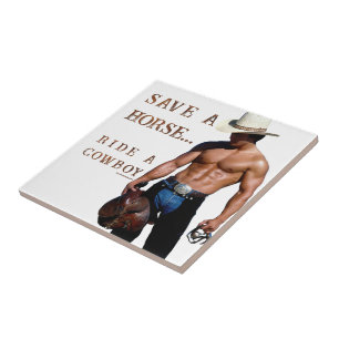 SlipperyJoe's Rettet ein Pferd reiten Ein Cowboy,  Fliese