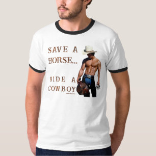 SlipperyJoe's Rettet ein Pferd reiten Ein Cowboy,  T-Shirt