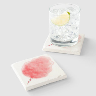 SlipperyJoe's rosa Cotton Candy Karneval Zucker Fo Steinuntersetzer