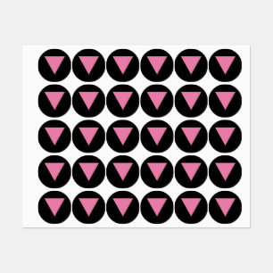 SlipperyJoe's rosa Dreiecksflagge hellrosa Symbol Etiketten