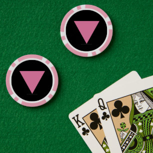 SlipperyJoe's rosa Dreiecksflagge hellrosa Symbol Pokerchips