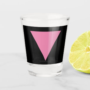 SlipperyJoe's rosa Dreiecksflagge hellrosa Symbol Schnapsglas