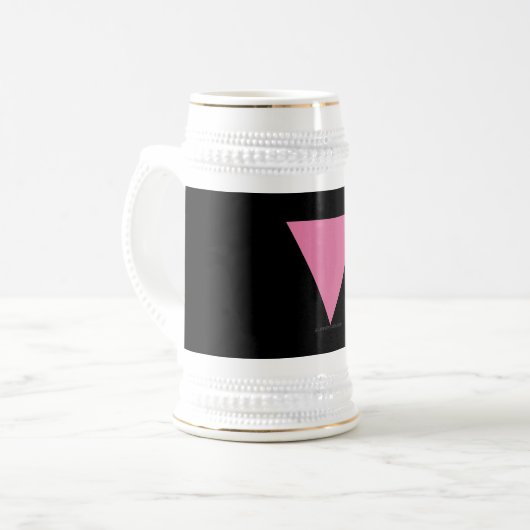 SlipperyJoe's rosa Triangle-Symbol in rosa Bierglas (Vorderseite Links)