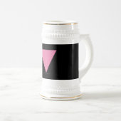 SlipperyJoe's rosa Triangle-Symbol in rosa Bierglas (VorderseiteRechts)