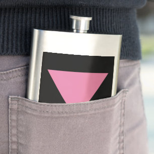 SlipperyJoe's rosa Triangle-Symbol in rosa Flachmann