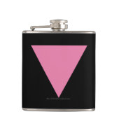 SlipperyJoe's rosa Triangle-Symbol in rosa Flachmann (Vorderseite)