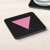 SlipperyJoe's rosa Triangle-Symbol in rosa Getränkeuntersetzer (Linke Seite)