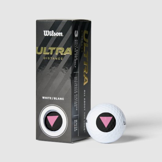 SlipperyJoe's rosa Triangle-Symbol in rosa Golfball (Verpackungen)