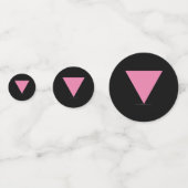 SlipperyJoe's rosa Triangle-Symbol in rosa Konfetti (Rückseiten)