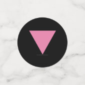 SlipperyJoe's rosa Triangle-Symbol in rosa Konfetti (Klein Vorderseite)