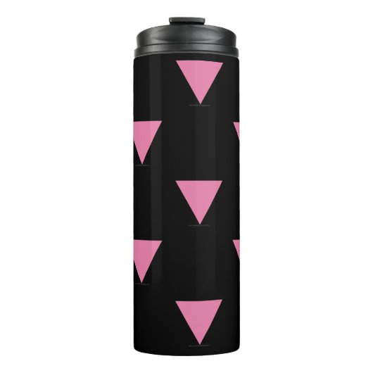 SlipperyJoe's rosa Triangle-Symbol in rosa Thermosbecher (Vorderseite)
