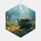 SlipperyJoe's Saint Patrick's Day large ornate pot Ornament Aus Glas (Rückseite)