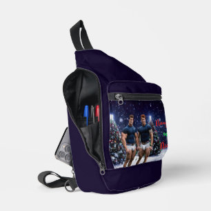 SlipperyJoe's schneebedeckte Weihnachtsbaum Crossbody Bag