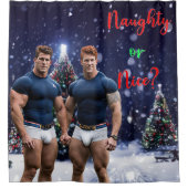 SlipperyJoe's schneebedeckte Weihnachtsbaum Duschvorhang (Vorderseite)