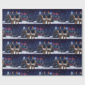 SlipperyJoe's schneebedeckte Weihnachtsbaum Geschenkpapier (Flach)