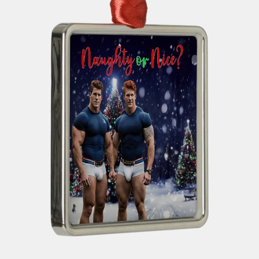 SlipperyJoe's schneebedeckte Weihnachtsbaum Ornament Aus Metall (Rechts)