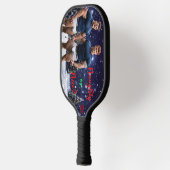 SlipperyJoe's schneebedeckte Weihnachtsbaum Pickleball Schläger (Links)