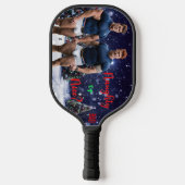 SlipperyJoe's schneebedeckte Weihnachtsbaum Pickleball Schläger (Rückseite)