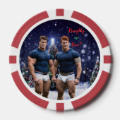 SlipperyJoe's schneebedeckte Weihnachtsbaum Pokerchips (Vorderseite)