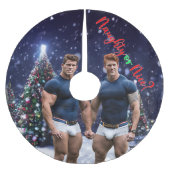 SlipperyJoe's schneebedeckte Weihnachtsbaum Polyester Weihnachtsbaumdecke (Vorderseite)