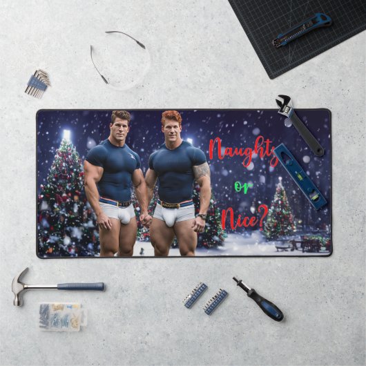 SlipperyJoe's schneebedeckte Weihnachtsbaum Schreibtischunterlage (Arbeitsplatz)