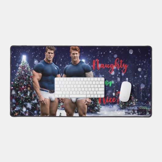 SlipperyJoe's schneebedeckte Weihnachtsbaum Schreibtischunterlage (Tastatur & Maus)