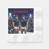 SlipperyJoe's schneebedeckte Weihnachtsbaum Serviette (Vorderseite)