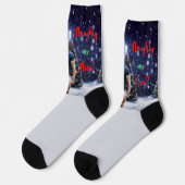 SlipperyJoe's schneebedeckte Weihnachtsbaum Socken (Linkes Detail)