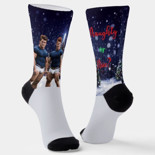 SlipperyJoe's schneebedeckte Weihnachtsbaum Socken (Gewinkelt)
