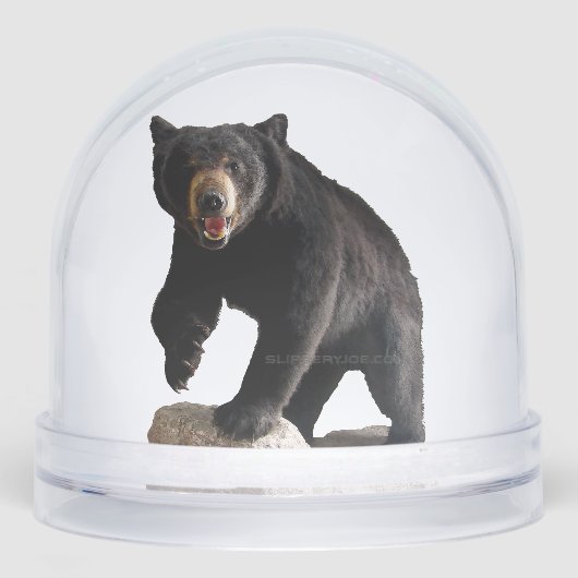 SlipperyJoe's schwarzer Bär dicken dunklen Pelz ma Schneekugeln (Vorderseite)