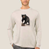 SlipperyJoe's schwarzer Bär dicken dunklen Pelz ma Tri-Blend Shirt (Vorderseite)