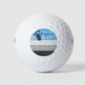 SlipperyJoe's schwarzer Otter Pfoten Druckhaar Lea Golfball (Vorderseite)