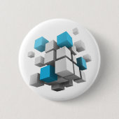 SlipperyJoe's schwebender Cluster aus Würfeln in v Button (Vorderseite)