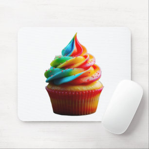 SlipperyJoe's schwindelerregende Regenbogen-Cupcak Mousepad