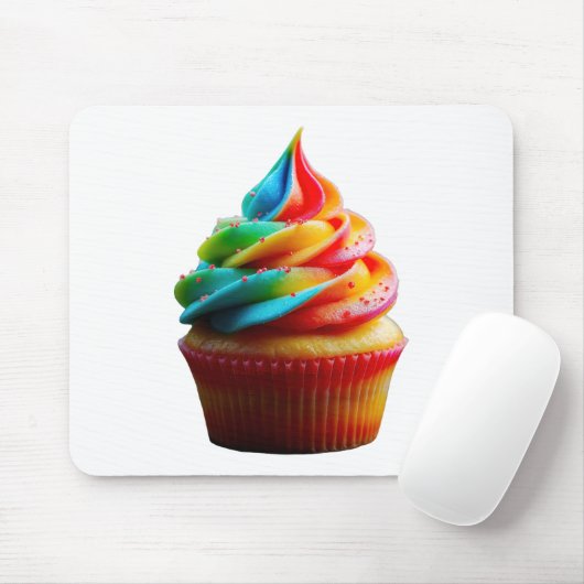 SlipperyJoe's schwindelerregende Regenbogen-Cupcak Mousepad (Mit Mouse)