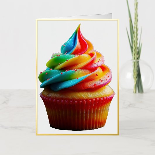 SlipperyJoe's schwindelerregender Regenbogen-Cupca (Vorderseite)
