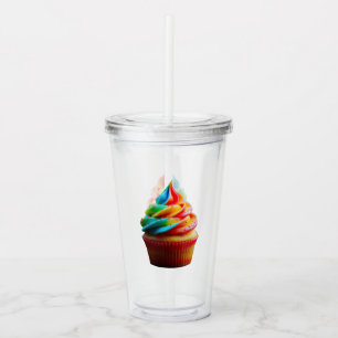 SlipperyJoe's schwindelerregender Regenbogen-Cupca Acryltrinkbecher