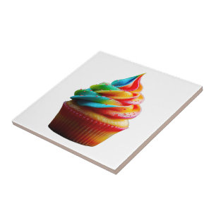 SlipperyJoe's schwindelerregender Regenbogen-Cupca Fliese