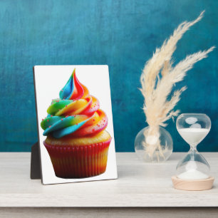 SlipperyJoe's schwindelerregender Regenbogen-Cupca Fotoplatte